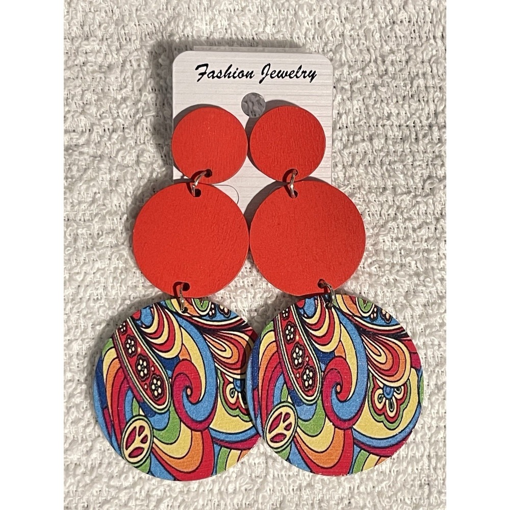 Retro Pop Art Color Splash Statement Earrings